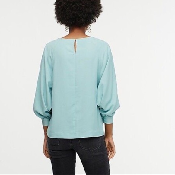 NWT J. Crew Blue Keyhole Blouse - Picture 2 of 6